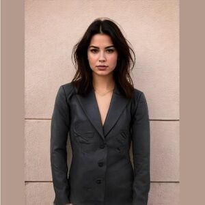 EAST 5TH Women's Black Genuine Leather Button Front Fall Jacket Coat 1X NEW NWT